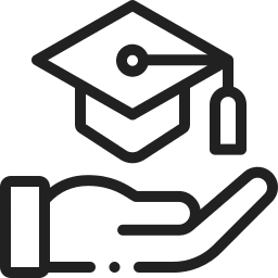 Hand and Education cap icon