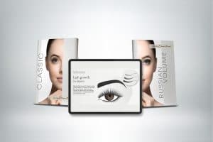 Eyelash extension course materials are designed to be quality products in a beauty training market.