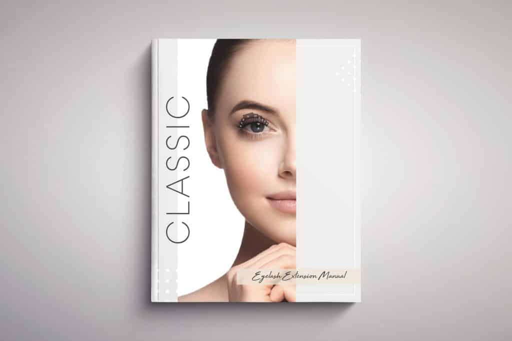 Classic eyelash extensions course in Melbourne manual mockup.